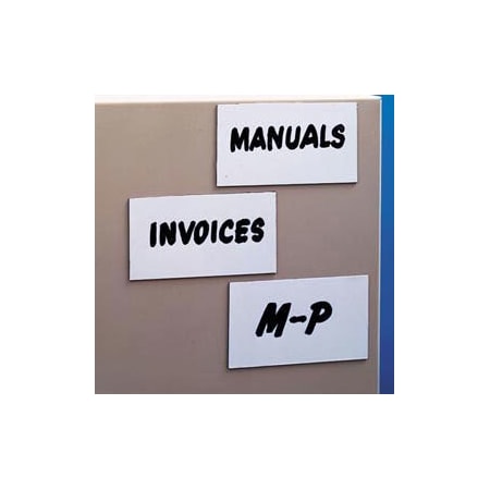 Aigner Index Magnetic Write-On Label, 1 x 3, White, 25PK MX103